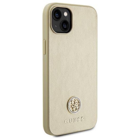 Original Case APPLE IPHONE 15 Guess Hardcase Leather 4G Metal Logo Strass
 (GUHCP15SPS4DGPD) gold 3666339151003