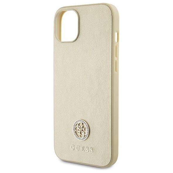 Original Case APPLE IPHONE 15 Guess Hardcase Leather 4G Metal Logo Strass
 (GUHCP15SPS4DGPD) gold 3666339151003