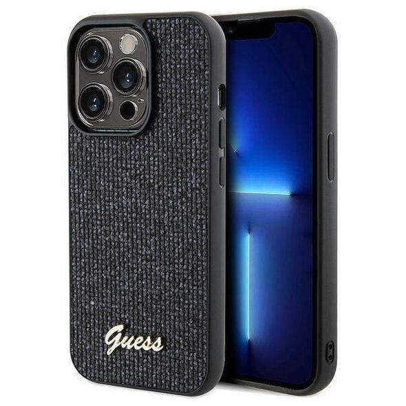 Original Case IPHONE 13 PRO MAX Guess Hardcase Disco Metal Script (GUHCP13XPMSDGSK) black 3666339173388