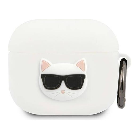 Original Case APPLE AIRPODS 3 Karl Lagerfeld Cover Silicone Choupette (KLACA3SILCHWH) white 3666339009373