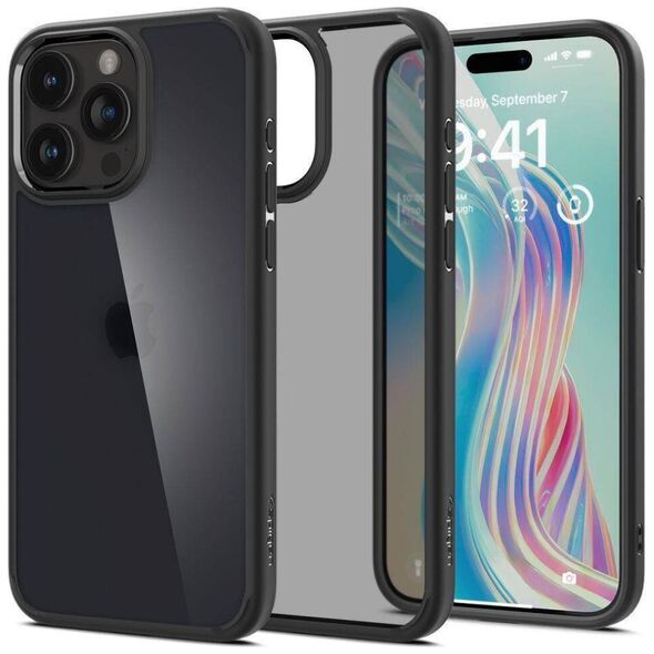Case APPLE IPHONE 15 PRO Spigen Ultra Hybrid Crystal Frost black 8809896750400