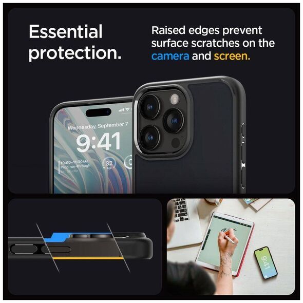 Case APPLE IPHONE 15 PRO Spigen Ultra Hybrid Crystal Frost black 8809896750400