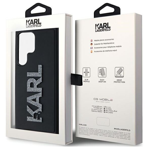 Karl Lagerfeld case for Samsung Galaxy S24 Ultra KLHCS24L3DMBKCK black HC 3D logo glitter 3666339259105