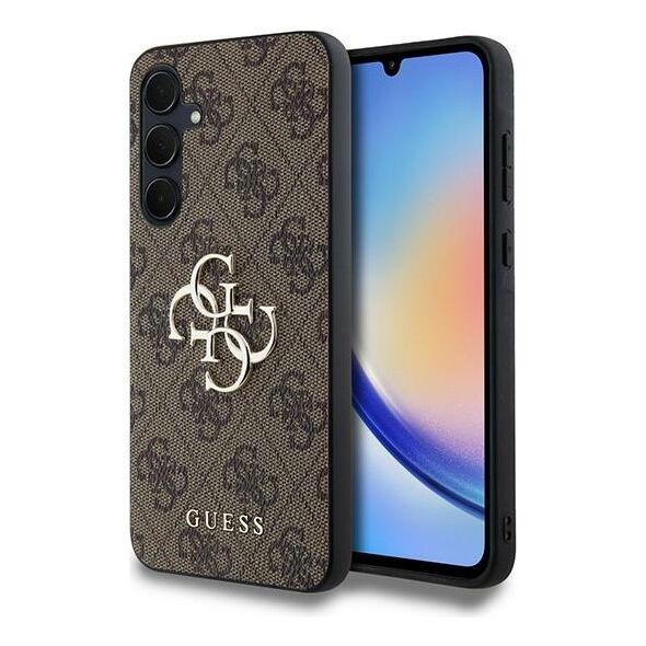Guess case for Samsung Galaxy A35 GUHCSA354GMGBR brown HC PU big 4G metal logo 3666339259600