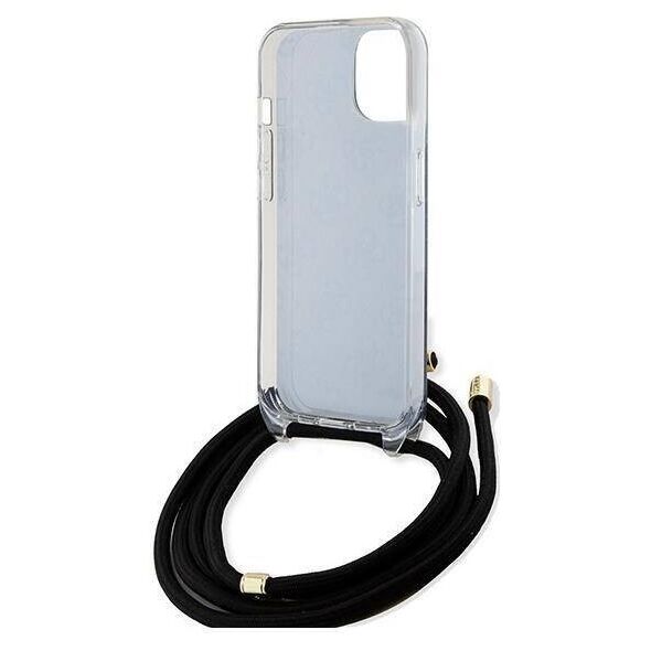 Original Case IPHONE 13 / 14 / 15 Guess Hardcase Crossbody Cord 4G Print (GUHCP15SHC4SEK) black 3666339147921