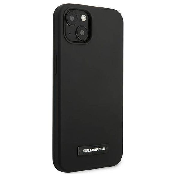 Original Case IPHONE 13 Karl Lagerfeld Hardcase Silicone Plaque (KLHCP13MSLMP1K) black 3666339048778