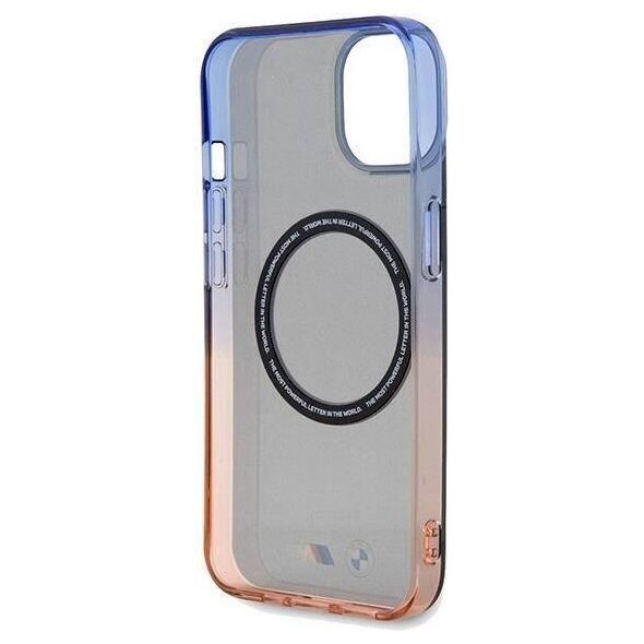 Original Case IPHONE 13 / 14 / 15 BMW Hardcase Gradient Bumper MagSafe (BMHMP15SHTGE) gray 3666339144791