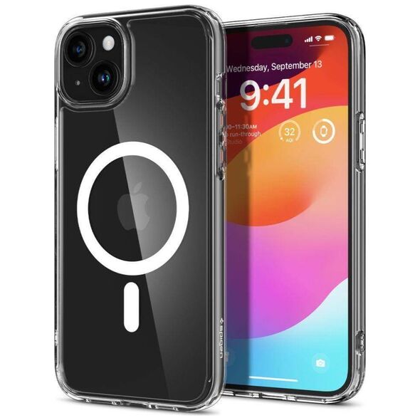 Case APPLE IPHONE 15 Spigen Ultra Hybrid Mag MagSafe White transparent 8809896751230