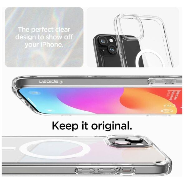 Case APPLE IPHONE 15 Spigen Ultra Hybrid Mag MagSafe White transparent 8809896751230