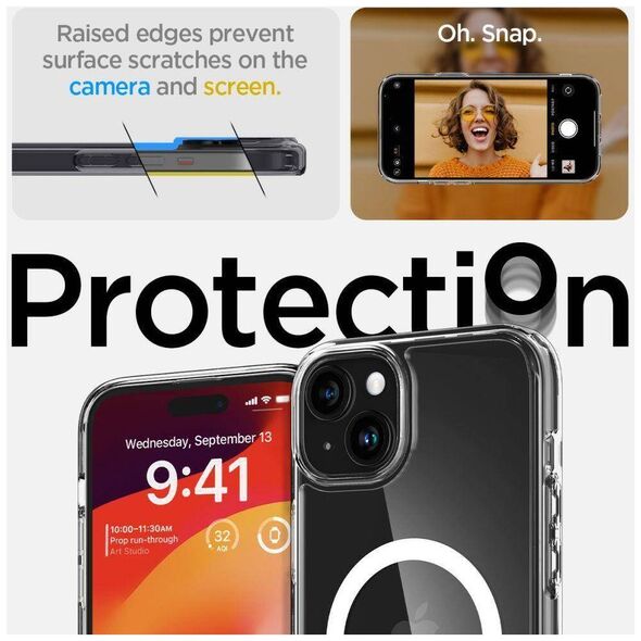 Case APPLE IPHONE 15 Spigen Ultra Hybrid Mag MagSafe White transparent 8809896751230
