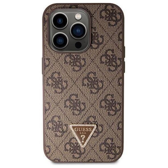 Original Case APPLE IPHONE 15 PRO Guess Hardcase Crossbody 4G Metal Logo (GUHCP15LP4TDSCPW) brown 3666339146962