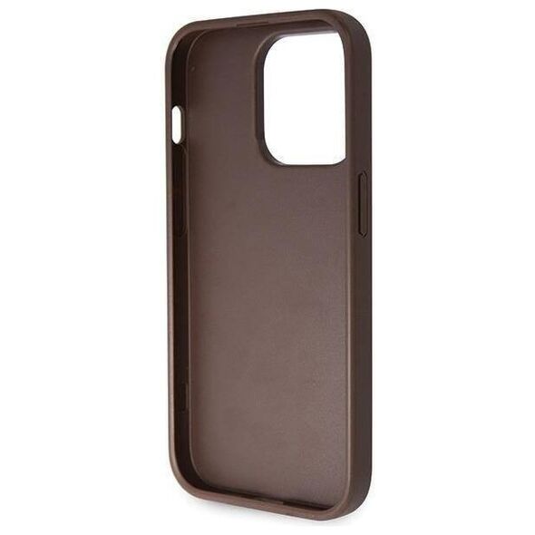 Original Case APPLE IPHONE 15 PRO Guess Hardcase Crossbody 4G Metal Logo (GUHCP15LP4TDSCPW) brown 3666339146962