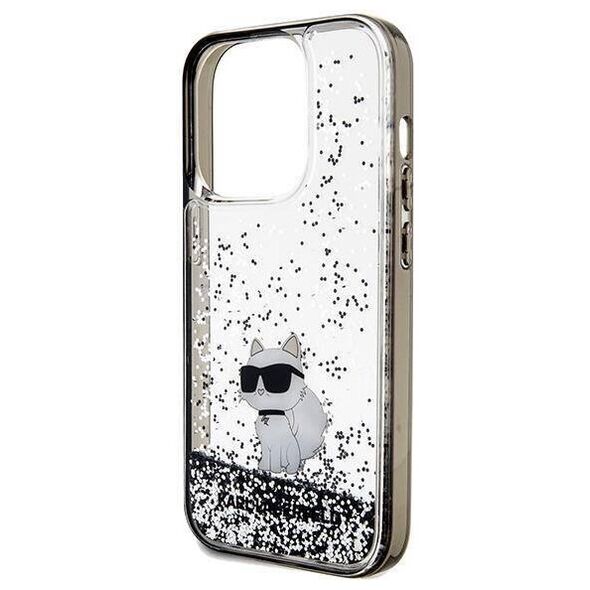 Original Case IPHONE 14 PRO Karl Lagerfeld Hardcase Liquid Glitter Choupette (KLHCP14LLKCNSK) transparent 3666339164171
