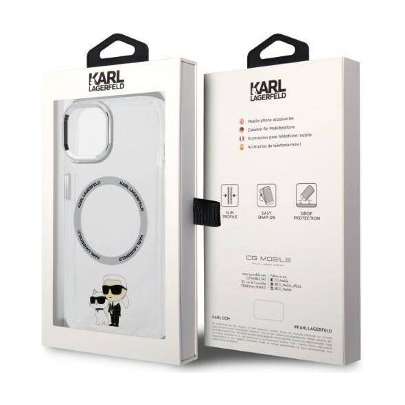 Original Case IPHONE 14 PLUS Karl Lagerfeld Hardcase Iconic Karl&Choupette Magsafe (KLHMP14MHNKCIT) transparent 3666339087616