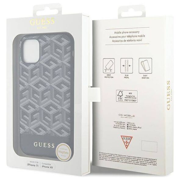 Original Case IPHONE 11 Guess Hardcase GCube Stripes MagSafe (GUHMN61HGCFSEK) black 3666339125905