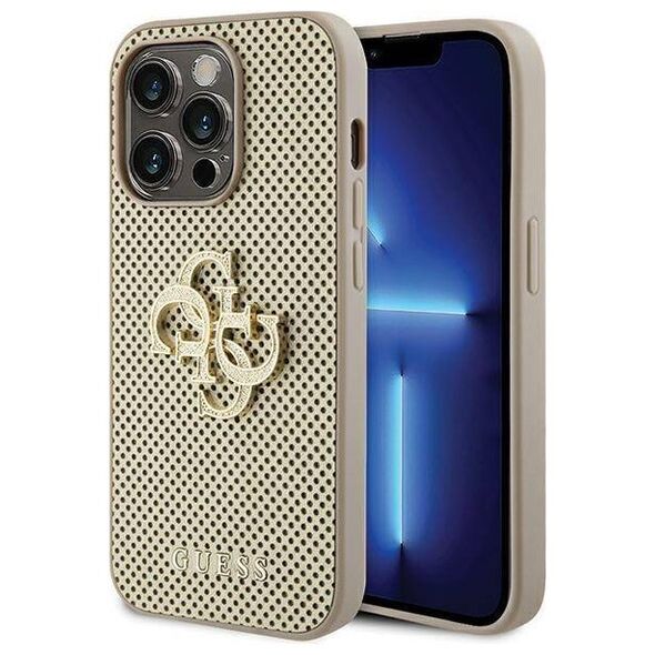 Original Case APPLE IPHONE 15 PRO Guess Hardcase Perforated 4G Glitter (GUHCP15LPSP4LGD) gold 3666339151584