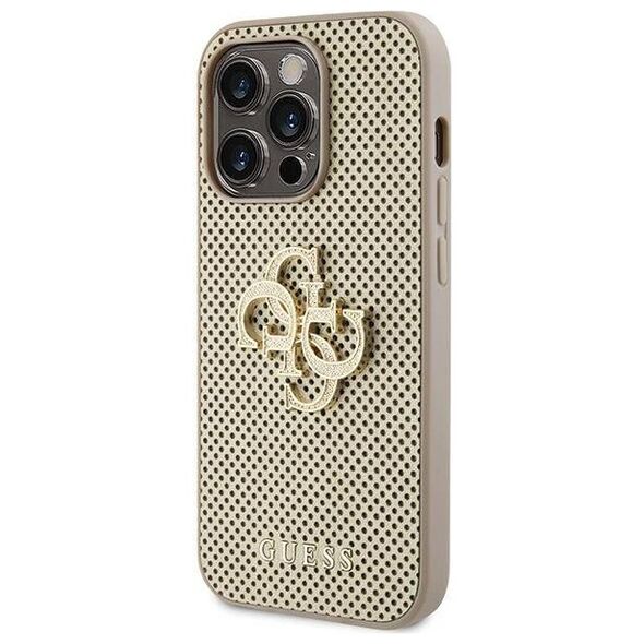 Original Case APPLE IPHONE 15 PRO Guess Hardcase Perforated 4G Glitter (GUHCP15LPSP4LGD) gold 3666339151584