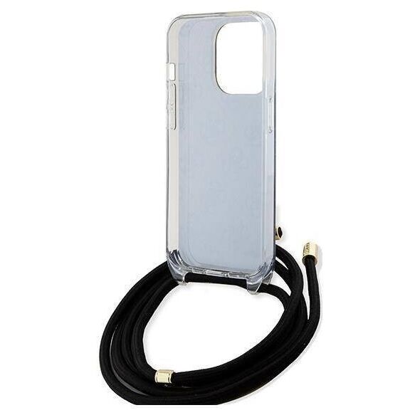 Original Case APPLE IPHONE 15 PRO Guess Hardcase Crossbody Cord 4G Print (GUHCP15LHC4SEK) black 3666339147945