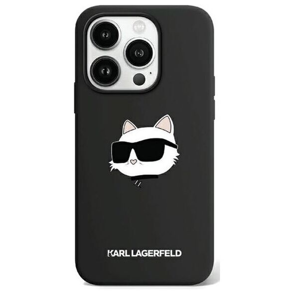 Karl Lagerfeld case for iPhone 15 Pro 6,1&quot; KLHMP15LSCHPPLK black HC Magsafe silicone sil Choupette head print 3666339257286