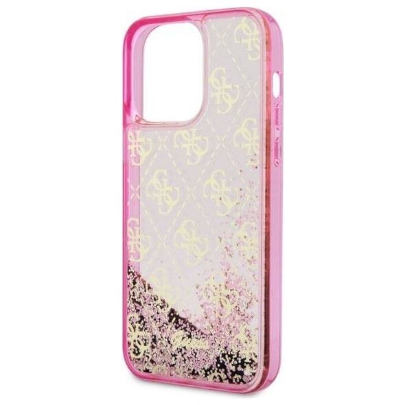 Original Case IPHONE 14 PRO MAX Guess Hardcase Liquid Glitter 4G Transculent (GUHCP14XLC4PSGP) pink 3666339116262