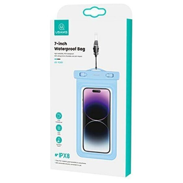 Case 7" USAMS Waterproof Case (YD011) blue 6958444903156