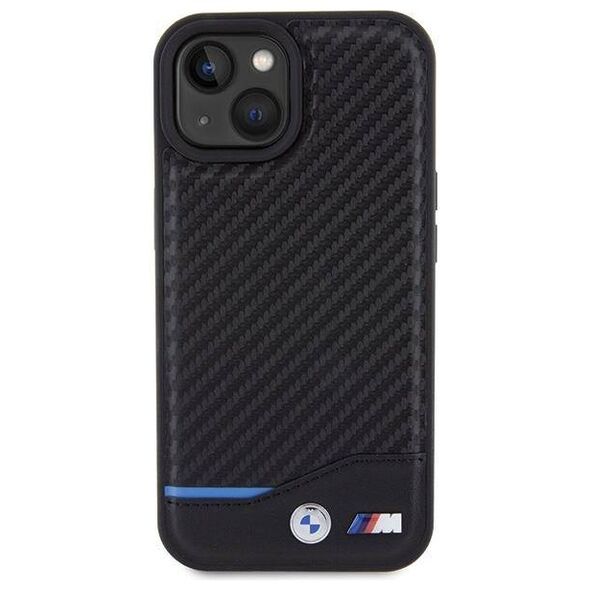 Original Case APPLE IPHONE 15 BMW Leather Carbon (BMHCP15S22NBCK) black 3666339143831