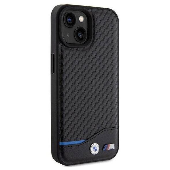 Original Case APPLE IPHONE 15 BMW Leather Carbon (BMHCP15S22NBCK) black 3666339143831