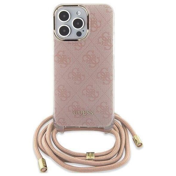 Original Case APPLE IPHONE 15 PRO MAX Guess Hardcase Crossbody Cord 4G Print (GUHCP15XHC4SEP) pink 3666339148379