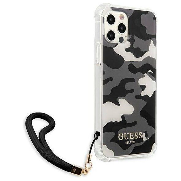 Original Case IPHONE 12 / 12 PRO Guess Hardcase Camo Collection (GUHCP12MKSARBK) black 3666339004064