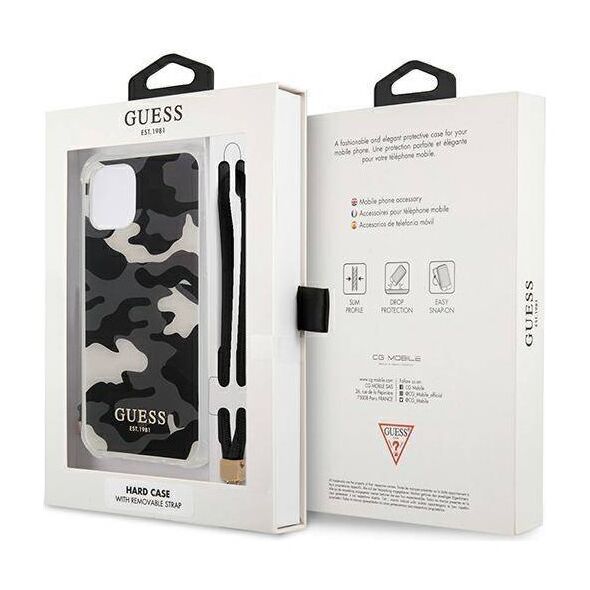 Original Case IPHONE 12 / 12 PRO Guess Hardcase Camo Collection (GUHCP12MKSARBK) black 3666339004064