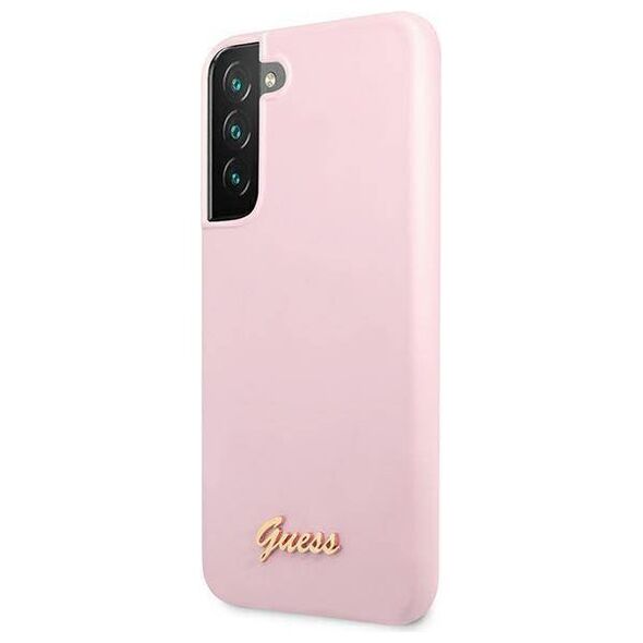 Original Case SAMSUNG GALAXY S22+ PLUS Guess Hardcase Silicone Script Metal Logo (GUHCS22MLSLMGLA) purple 3666339042516