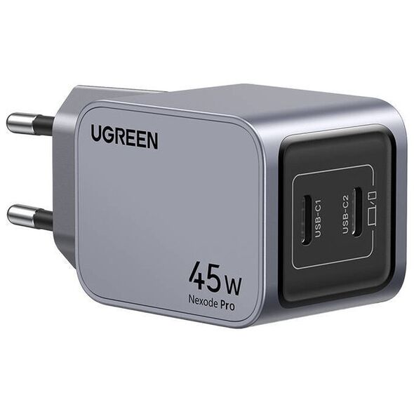 Ugreen Nexode Pro 45W wall charger, 2x USB-C (gray) 6941876230082