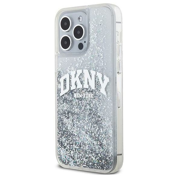 DKNY case for iPhone 15 Pro 6,1&quot; DKHCP15LLBNAET white HC liquid glitters w arch logo 3666339270919
