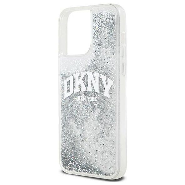 DKNY case for iPhone 15 Pro 6,1&quot; DKHCP15LLBNAET white HC liquid glitters w arch logo 3666339270919