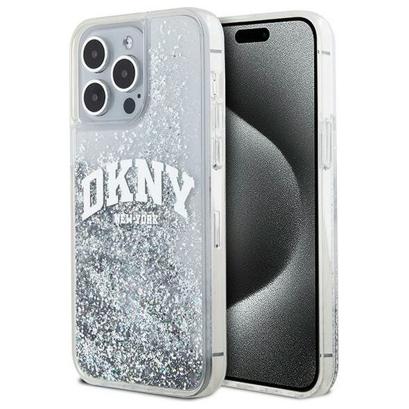 DKNY case for iPhone 15 Pro Max 6,7&quot; DKHCP15XLBNAET white HC liquid glitters w arch logo 3666339270926
