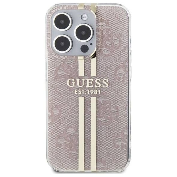 Original Case IPHONE 14 PRO MAX Guess Hardcase IML 4G Gold Stripe (GUHCP14XH4PSEGP) pink 3666339223090