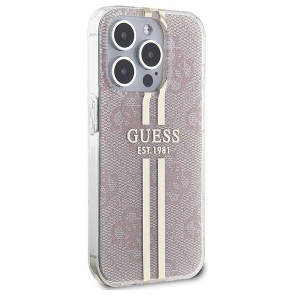 Original Case IPHONE 14 PRO MAX Guess Hardcase IML 4G Gold Stripe (GUHCP14XH4PSEGP) pink 3666339223090