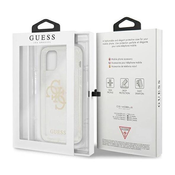 Original Case IPHONE 12 PRO MAX Guess Hard Case Glitter 4G Big Logo (GUHCP12LPCUGL4GTR) transparent 3666339004941
