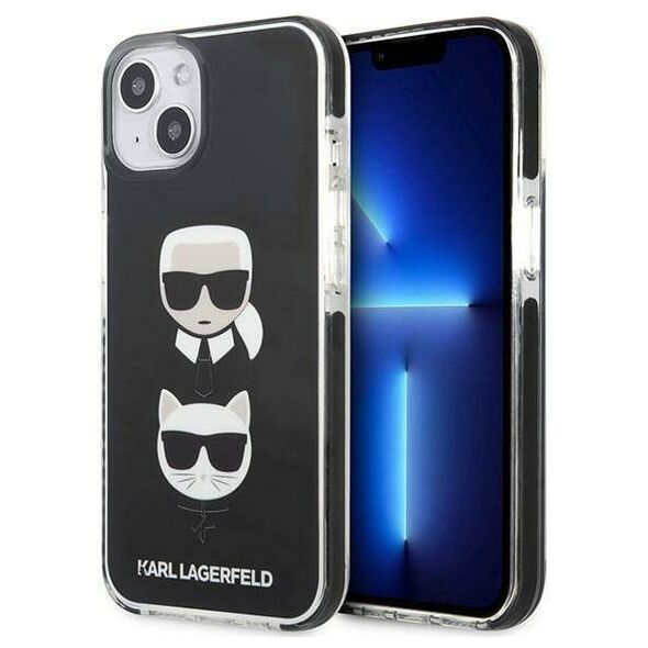 Original Case IPHONE 13 Karl Lagerfeld Hardcase Karl&Choupette Head black 3666339048655