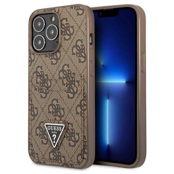 Case IPHONE 13 PRO Guess Hardcase 4G Triangle Logo Cardslot (GUHCP13LP4TPW) brown 3666339048228