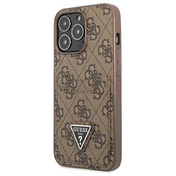 Case IPHONE 13 PRO Guess Hardcase 4G Triangle Logo Cardslot (GUHCP13LP4TPW) brown 3666339048228