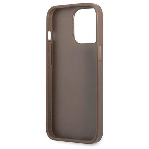 Case IPHONE 13 PRO Guess Hardcase 4G Triangle Logo Cardslot (GUHCP13LP4TPW) brown 3666339048228