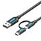 Vention 2in1 USB cable USB 2.0 to USB-C/Micro-B USB Vention CQDBF 1m (black) 051145 6922794753037 CQDBF έως και 12 άτοκες δόσεις