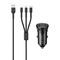 Remax Car charger 2x USB, Remax RCC236, 2.4A (black) + 3 in 1 cable 047699 6972174151038 RCC236 3in1 έως και 12 άτοκες δόσεις
