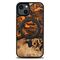 Wood and resin case for iPhone 15 MagSafe Bewood Unique Orange - orange and black