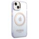 Original Case IPHONE 14 Guess Hard Case Gold Outline Translucent MagSafe (GUHMP14SHTCMU) purple 3666339069544