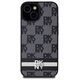 DKNY case for iPhone 15 Plus 6,7&quot; DKHCP15MPCPTSSK black HC PU checkered pattern w printed stripes 3666339263201