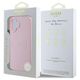 Original Case IPHONE 16 PLUS Guess Hardcase Grained Gold Ring MagSafe (GUHMP16MPGHSMMP) pink 3666339303969
