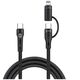 Forever 2in1 cable USB-C - Lightning + USB-C 1,0 m 60W  black 5907457787728