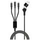 Maxlife ALLin1 cable USB + USB-C - Lightning + 2x USB-C 1,0 m 66W black 5907457787735